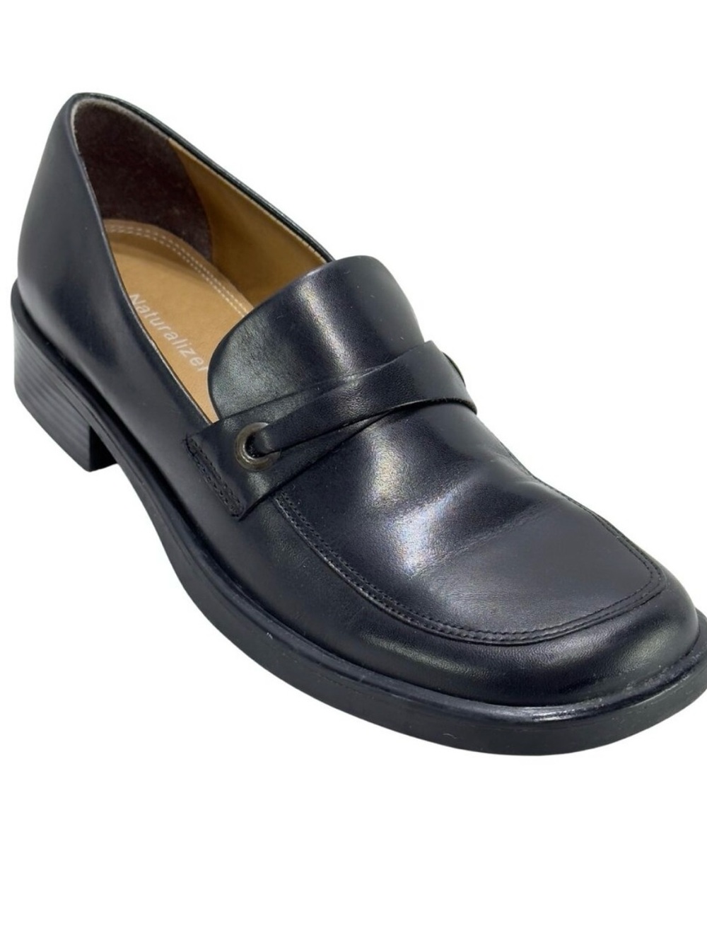 Naturalizer Black Leather Penny Loafers